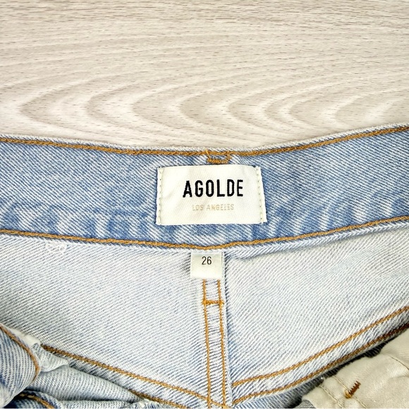 Agolde Fold Waistband Jean Straight Leg Size 26 Cotton Pleated - Picture 14 of 16